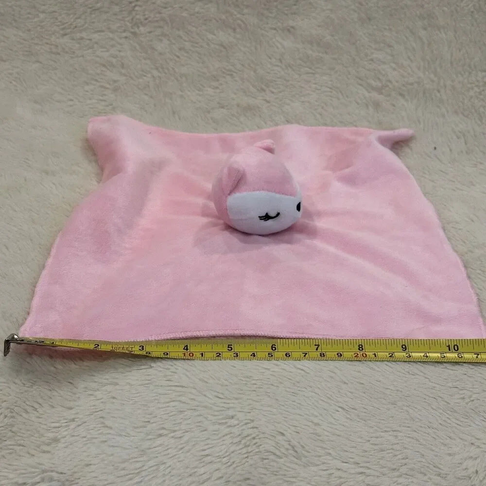 Small Pink White Fox Girls Baby Lovey 11” Plush Security Blanket Toy